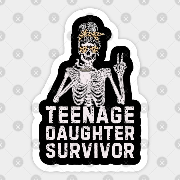 Skeleton Messy Bun Teenage Daughter Survivor Mom Sticker by The WYLD Tribe